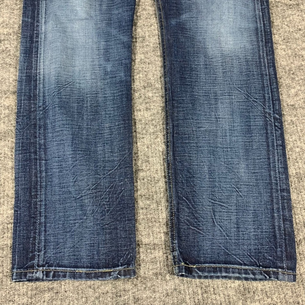 Levis 513 Slim Straight Jeans Mens 36x32 Blue Dark Wash Denim Casual Classic - Picture 4 of 13